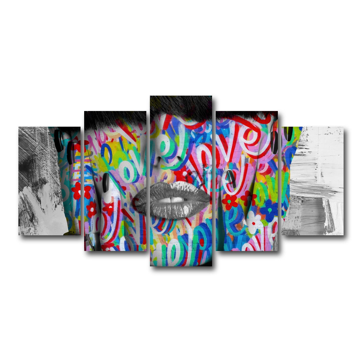 AUTO-MOCKUP WHITE | Love Love Love | 5 Piece | Gallery Wrap Canvas | group=5_normal