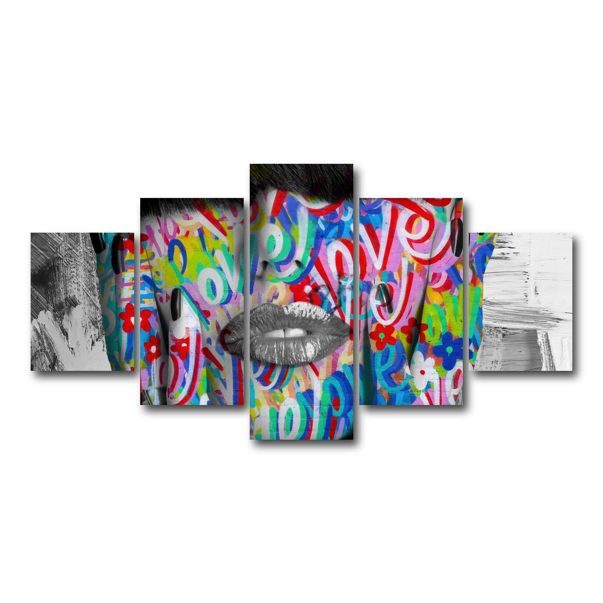 AUTO-MOCKUP WHITE | Love Love Love | 5 Piece | Gallery Wrap Canvas | group=5_short