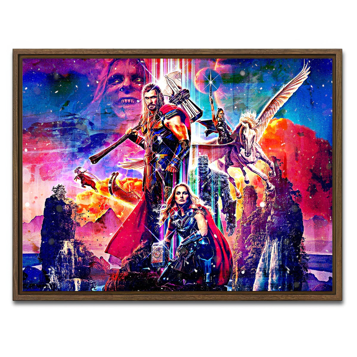 AUTO-MOCKUP WHITE | Love and Thunder | 1 Piece | Walnut Framed Canvas | group=4x3