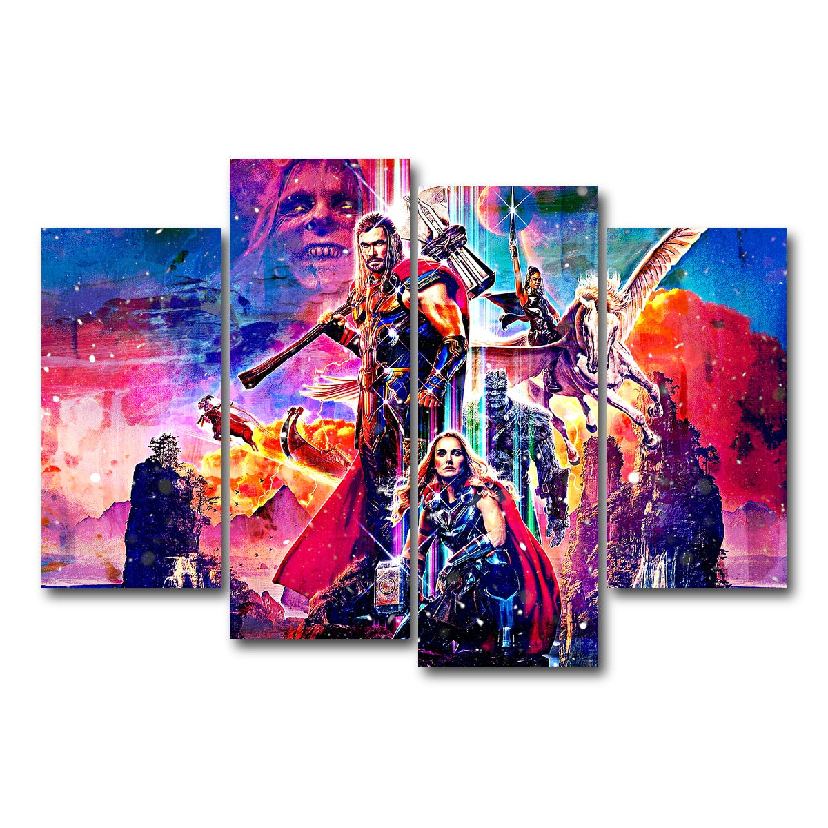 AUTO-MOCKUP WHITE | Love and Thunder | 4 Piece | Gallery Wrap Canvas | group=4_short