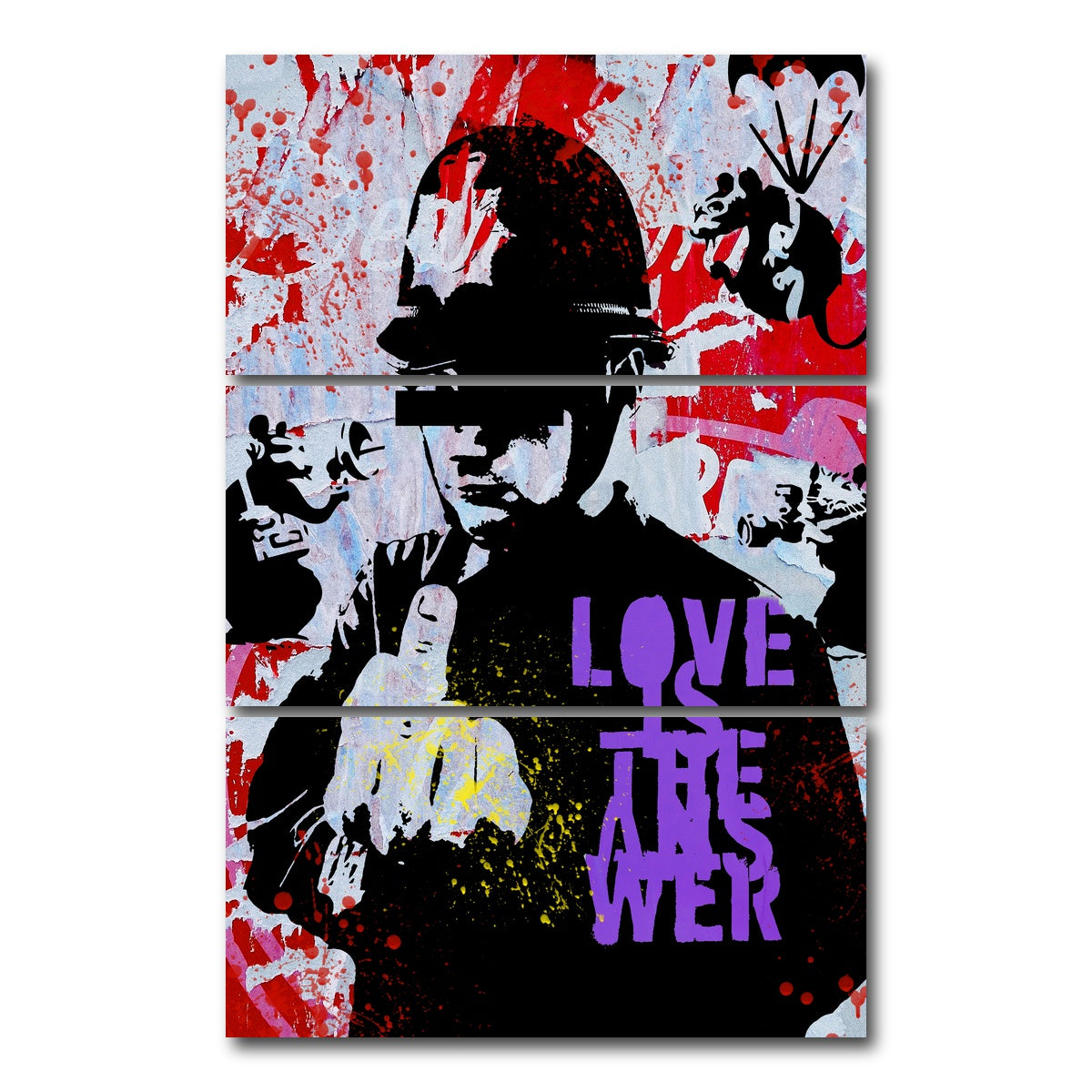 AUTO-MOCKUP WHITE | Love is the Answer | 3 Piece | Gallery Wrap Canvas | group=12x24_stacked