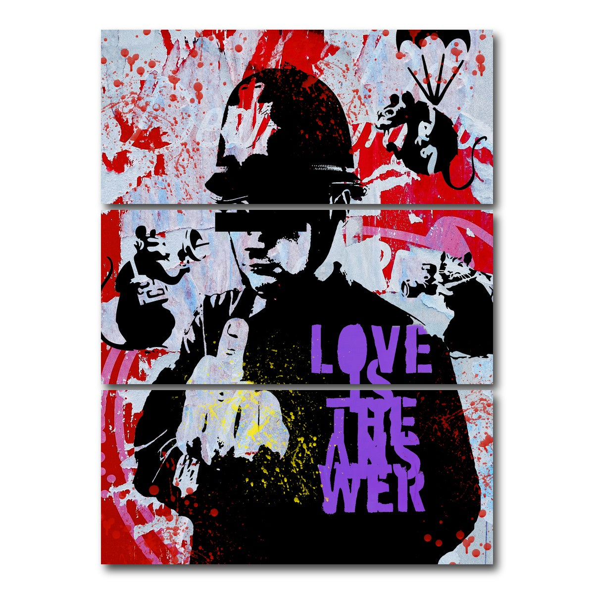 AUTO-MOCKUP WHITE | Love is the Answer | 3 Piece | Gallery Wrap Canvas | group=8x18_stacked