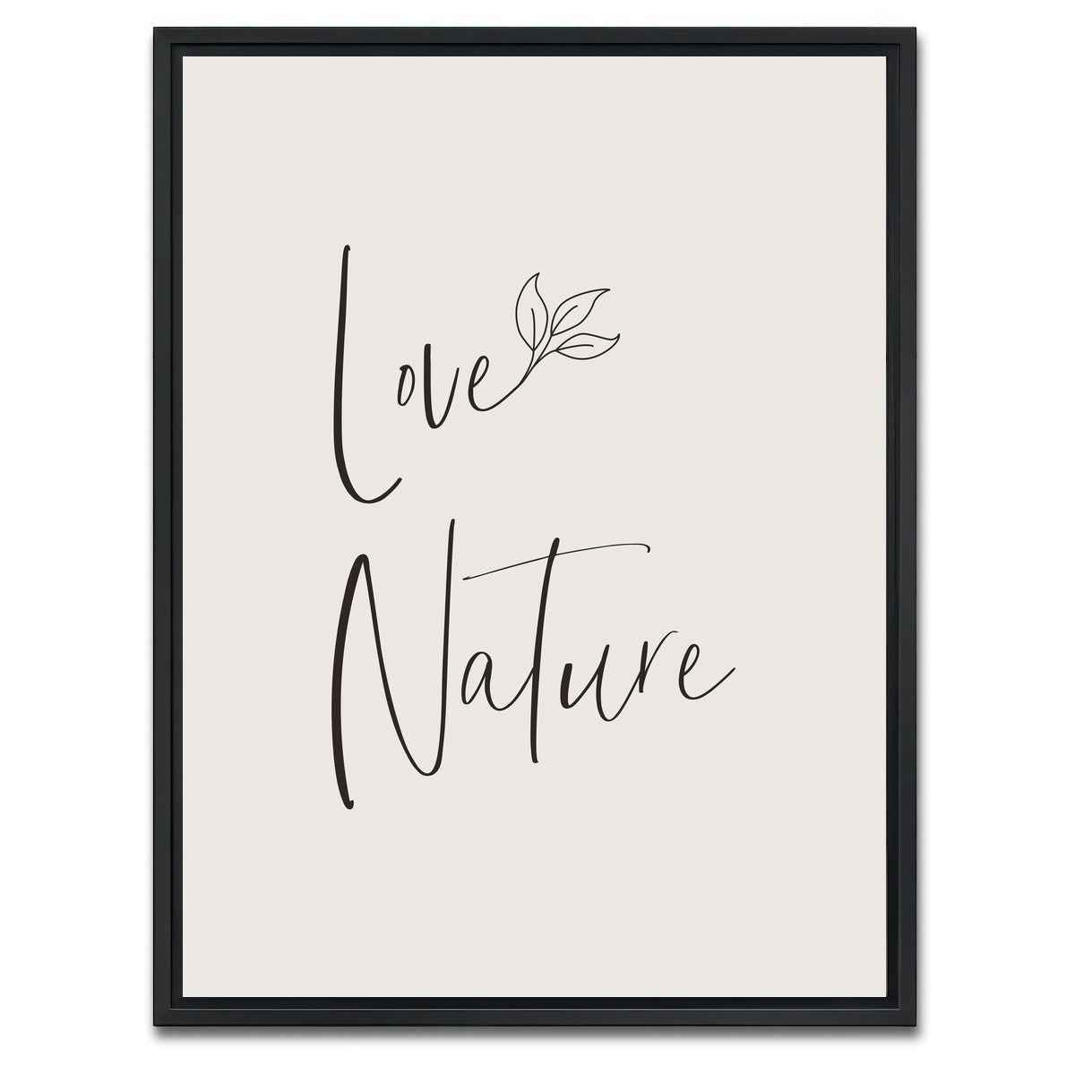 AUTO-MOCKUP WHITE | Love nature - minimalist | 1 Piece | Black Framed Canvas | group=3x4