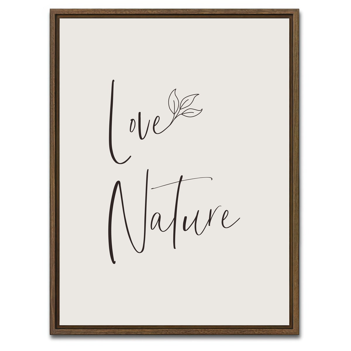 AUTO-MOCKUP WHITE | Love nature - minimalist | 1 Piece | Walnut Framed Canvas | group=3x4