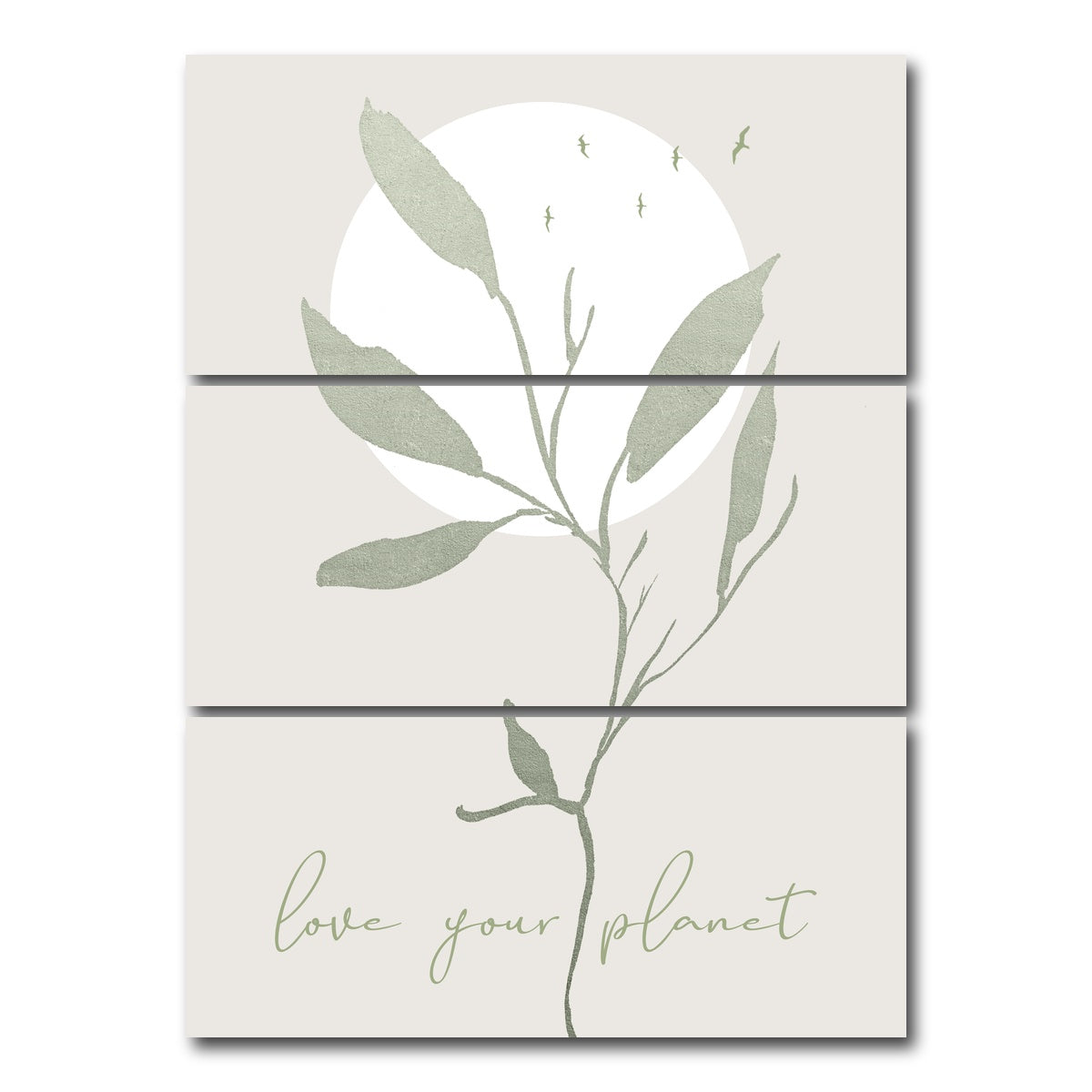 AUTO-MOCKUP WHITE | Love your planet | 3 Piece | Gallery Wrap Canvas | group=8x18_stacked