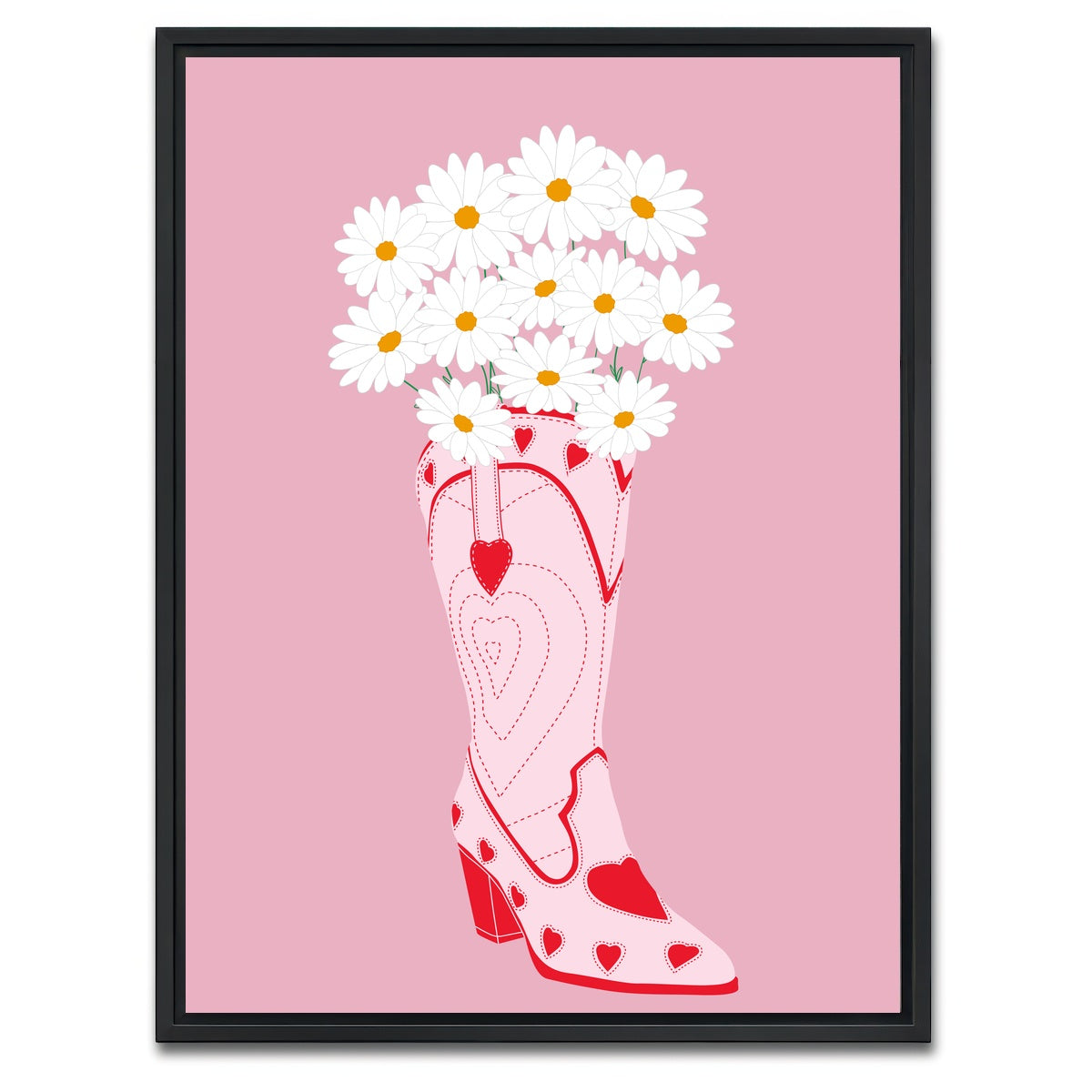 AUTO-MOCKUP WHITE | Lovely Cowboy Shoe | 1 Piece | Black Framed Canvas | group=3x4