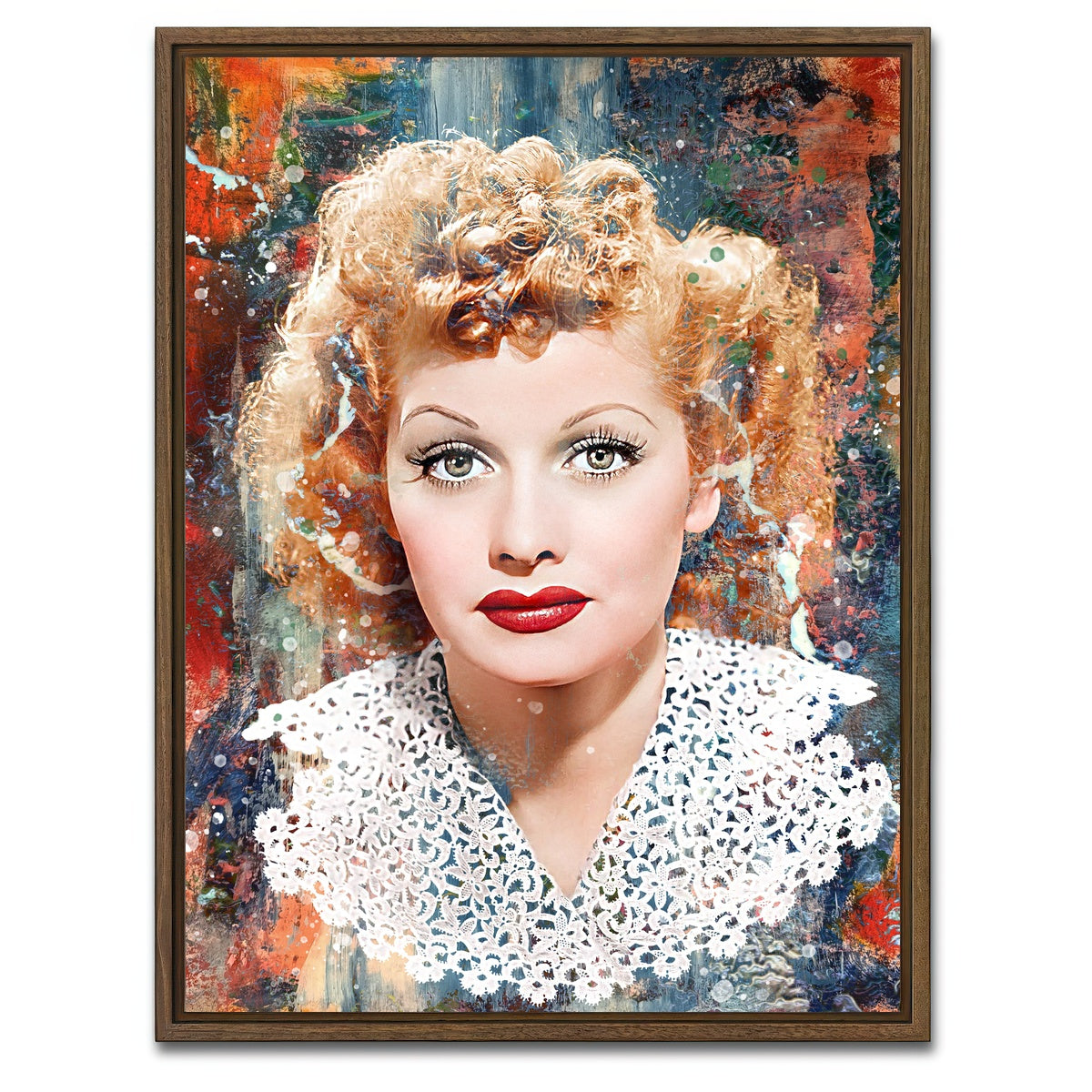 AUTO-MOCKUP WHITE | Lucille Ball | 1 Piece | Walnut Framed Canvas | group=3x4