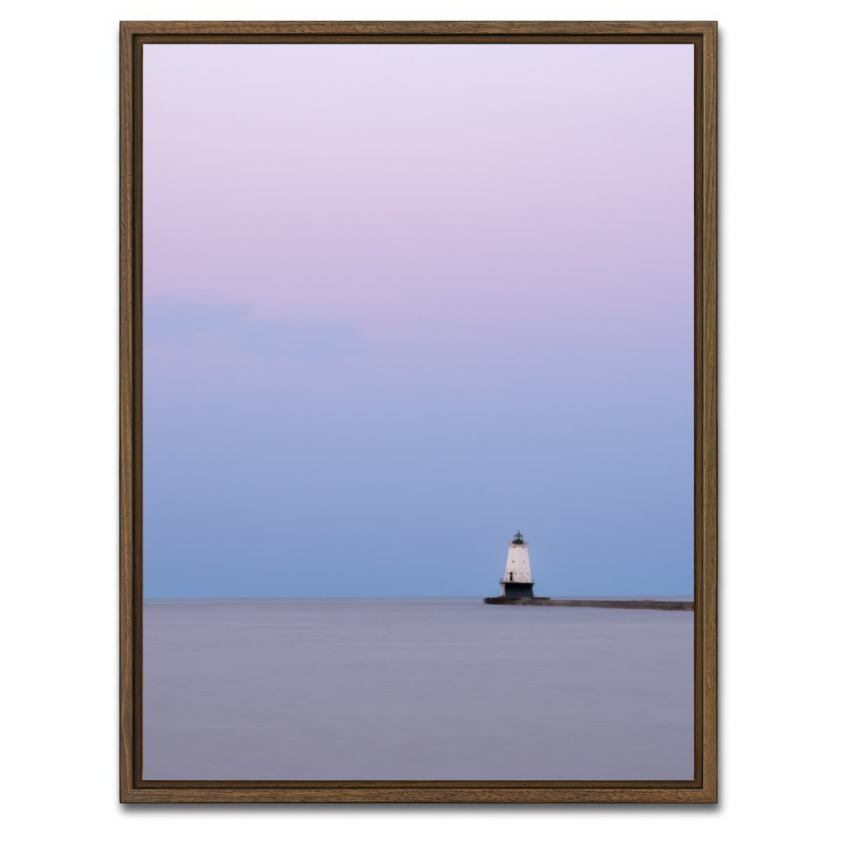 AUTO-MOCKUP WHITE | Ludington Breakwater | 1 Piece | Walnut Framed Canvas | group=3x4