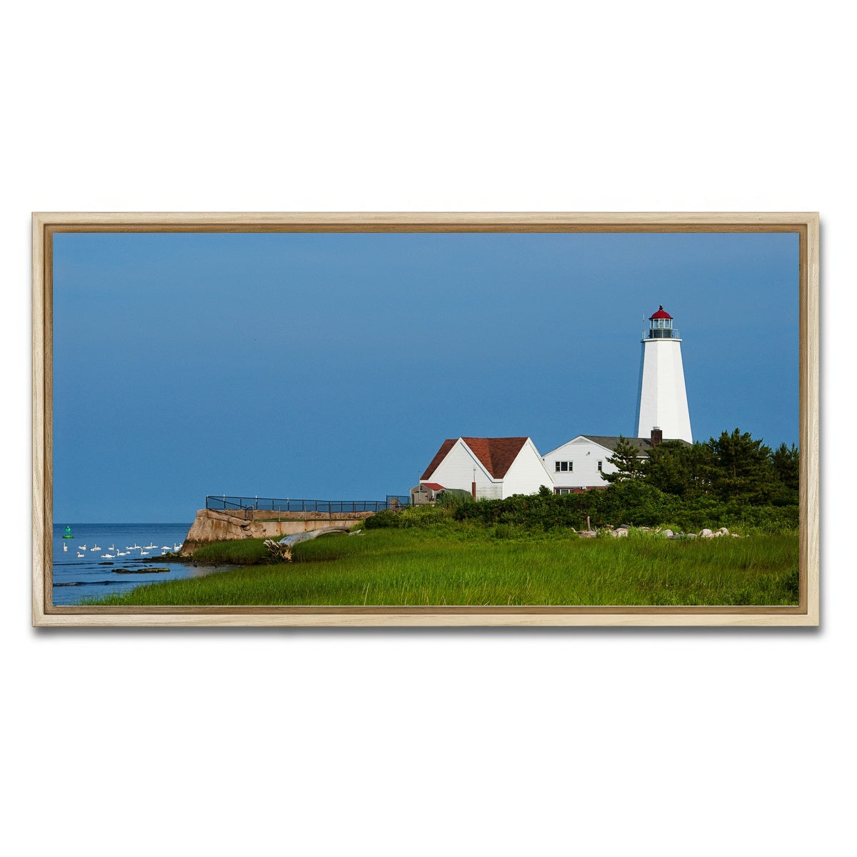 AUTO-MOCKUP WHITE | Lynde Point Lighthouse | 1 Piece | Natural Framed Canvas | group=2x1