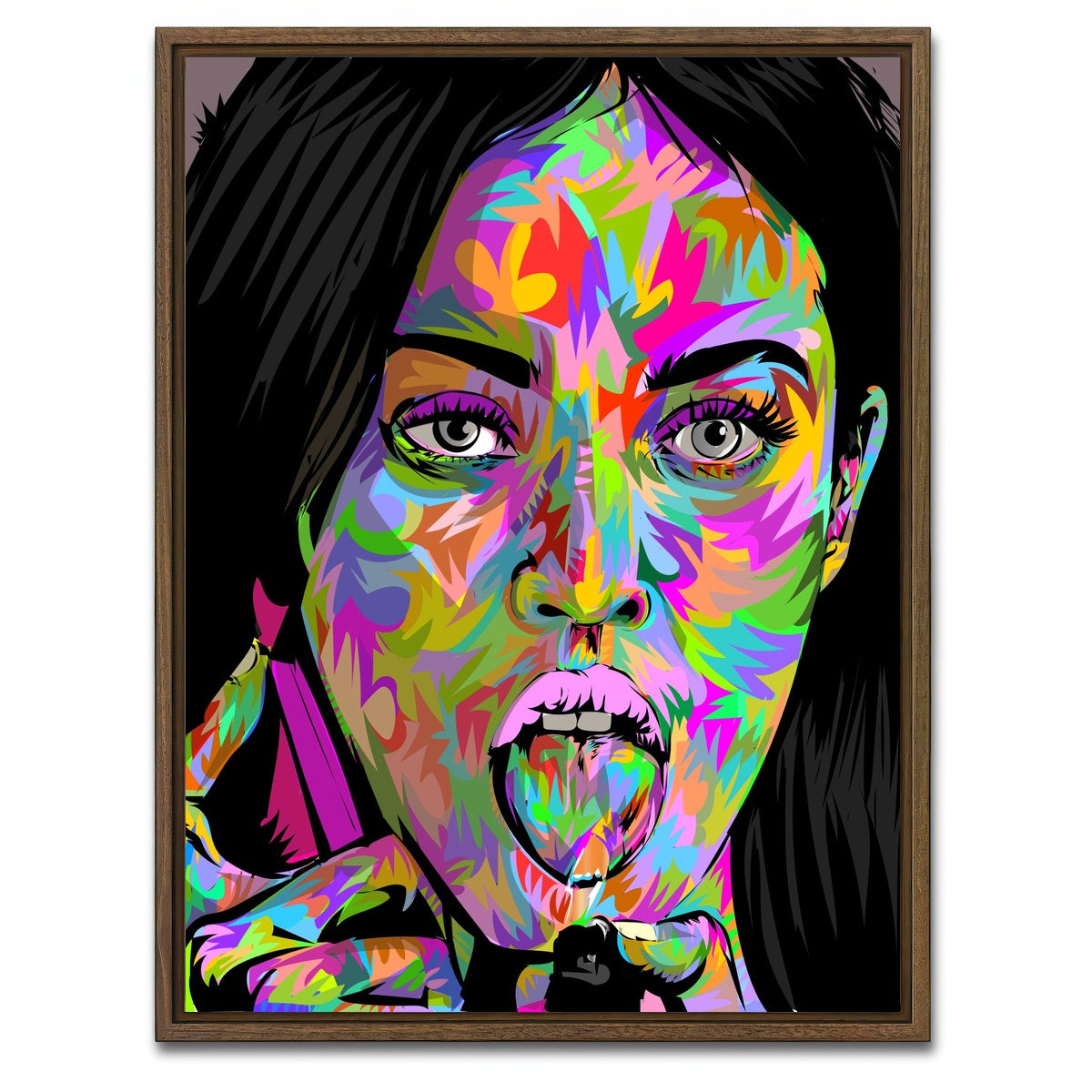 AUTO-MOCKUP WHITE | MEGAN FOX LIGHTER | 1 Piece | Walnut Framed Canvas | group=3x4