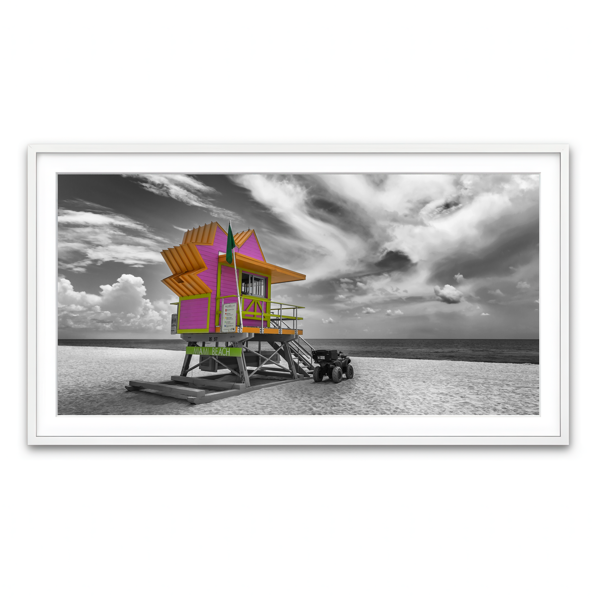 Framed Print 2x1 White