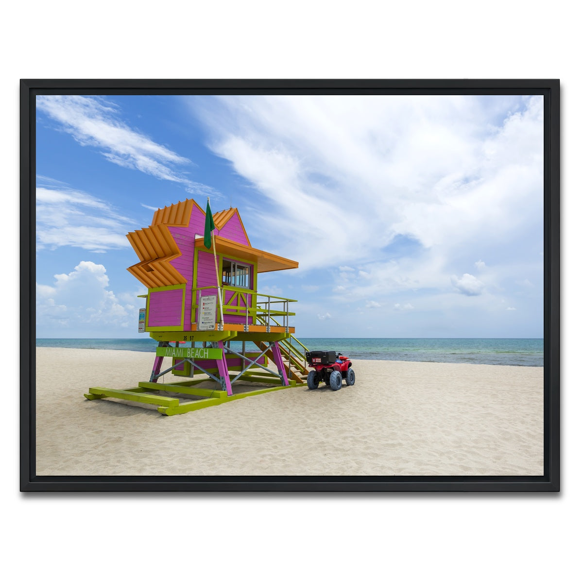 AUTO-MOCKUP WHITE | MIAMI BEACH Summer Feeling | 1 Piece | Black Framed Canvas | group=4x3