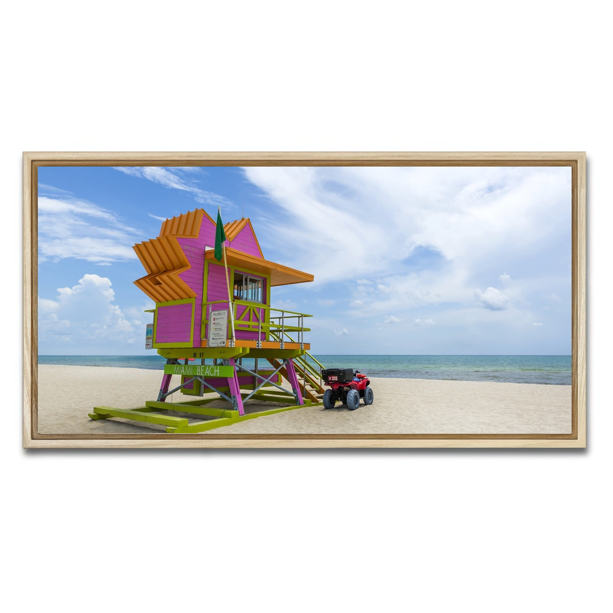 AUTO-MOCKUP WHITE | MIAMI BEACH Summer Feeling | 1 Piece | Natural Framed Canvas | group=2x1
