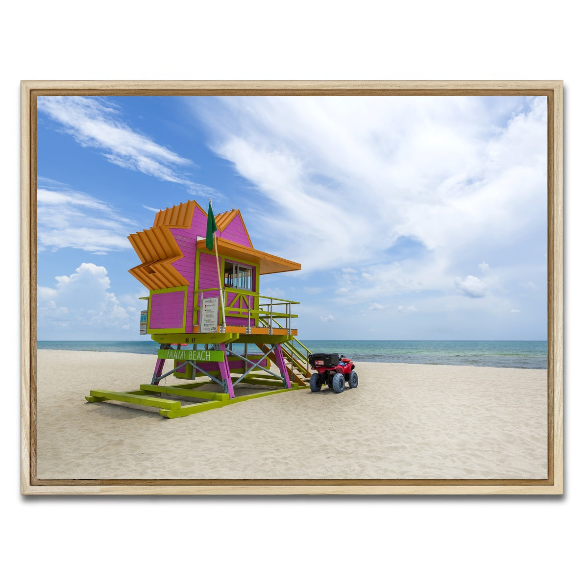AUTO-MOCKUP WHITE | MIAMI BEACH Summer Feeling | 1 Piece | Natural Framed Canvas | group=4x3