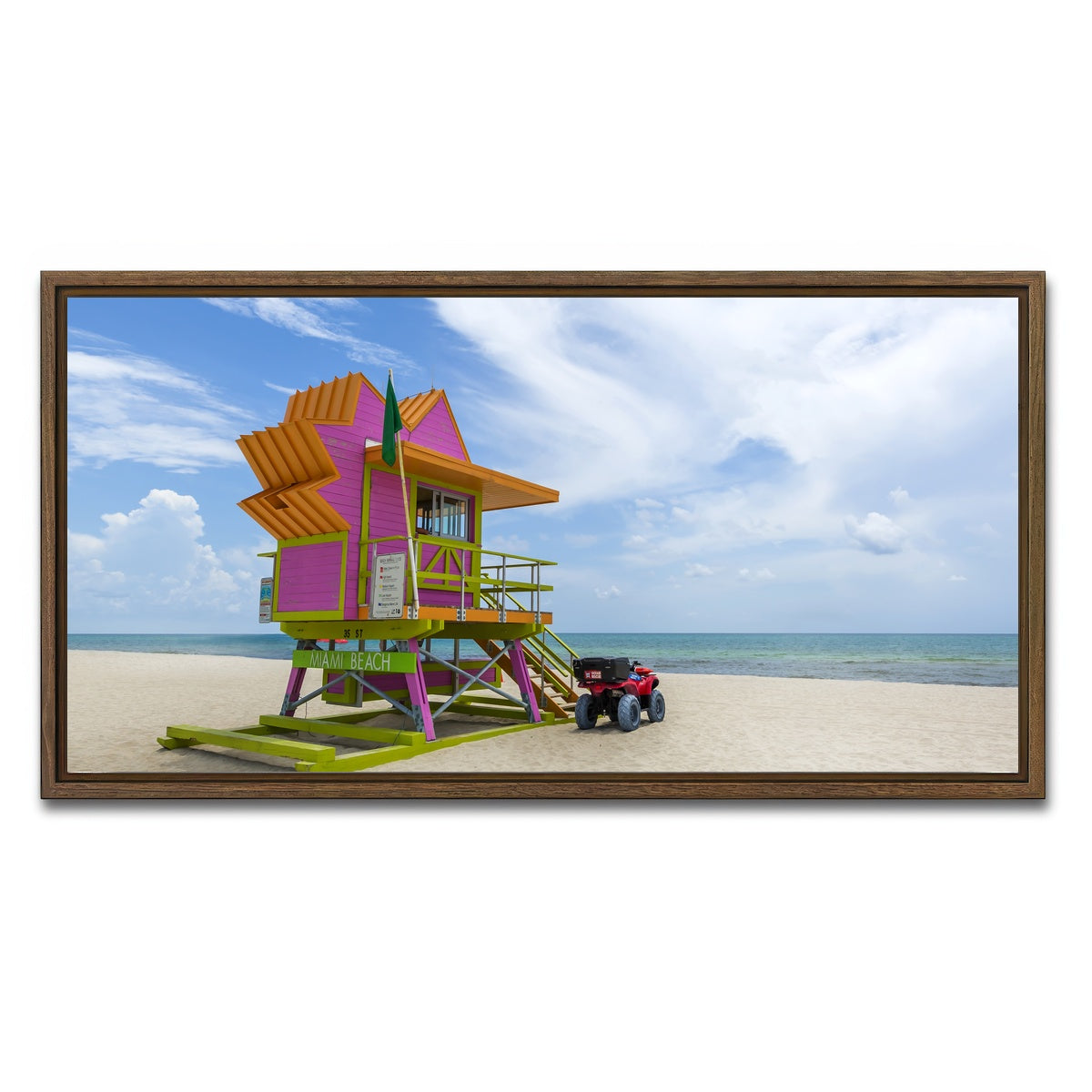 AUTO-MOCKUP WHITE | MIAMI BEACH Summer Feeling | 1 Piece | Walnut Framed Canvas | group=2x1