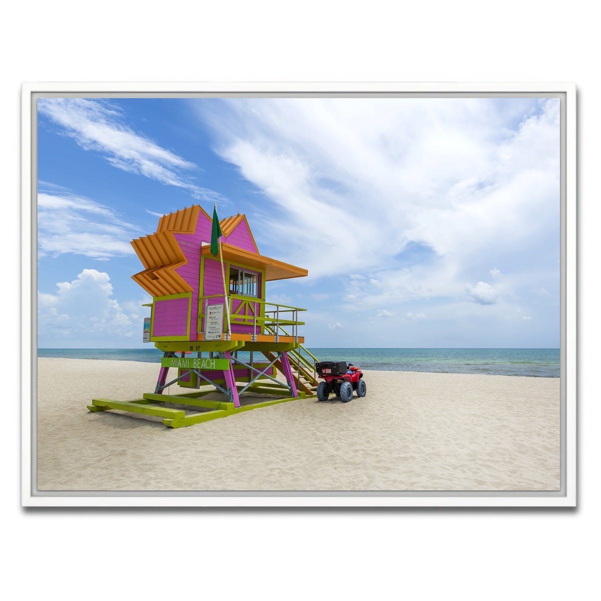 AUTO-MOCKUP WHITE | MIAMI BEACH Summer Feeling | 1 Piece | White Framed Canvas | group=4x3