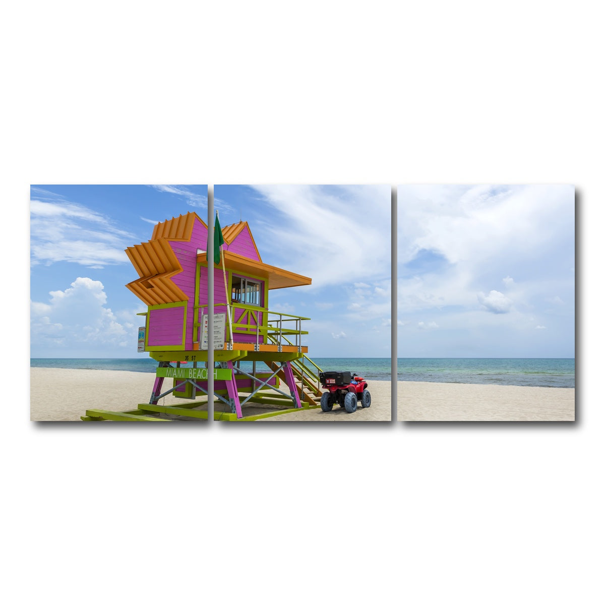 AUTO-MOCKUP WHITE | MIAMI BEACH Summer Feeling | 3 Piece | Gallery Wrap Canvas | group=18x24