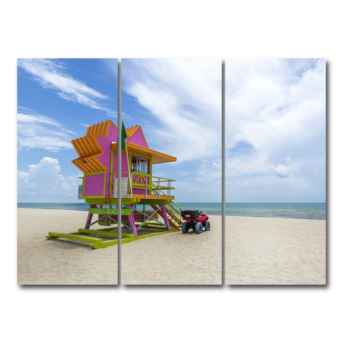 AUTO-MOCKUP WHITE | MIAMI BEACH Summer Feeling | 3 Piece | Gallery Wrap Canvas | group=8x18