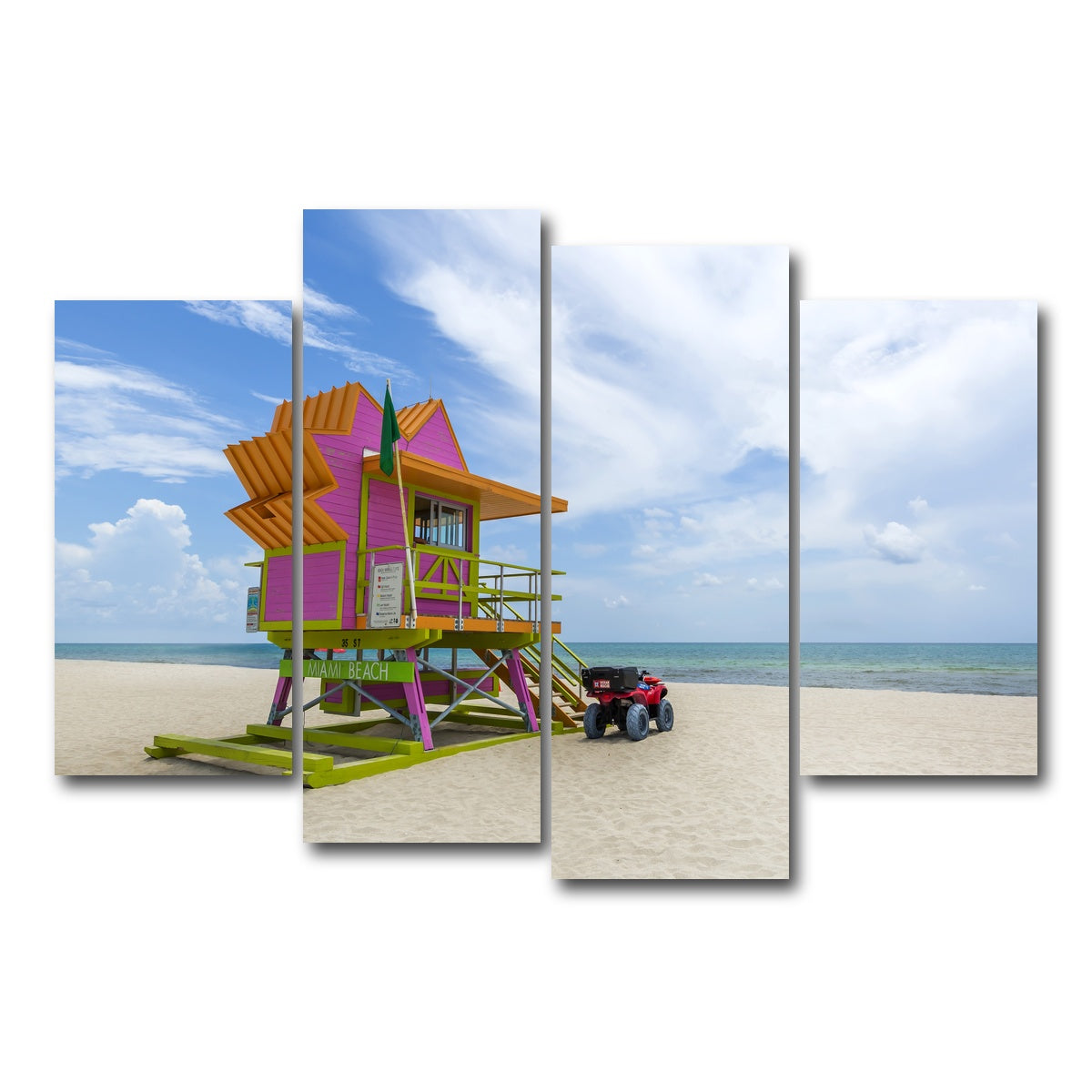 AUTO-MOCKUP WHITE | MIAMI BEACH Summer Feeling | 4 Piece | Gallery Wrap Canvas | group=4_short