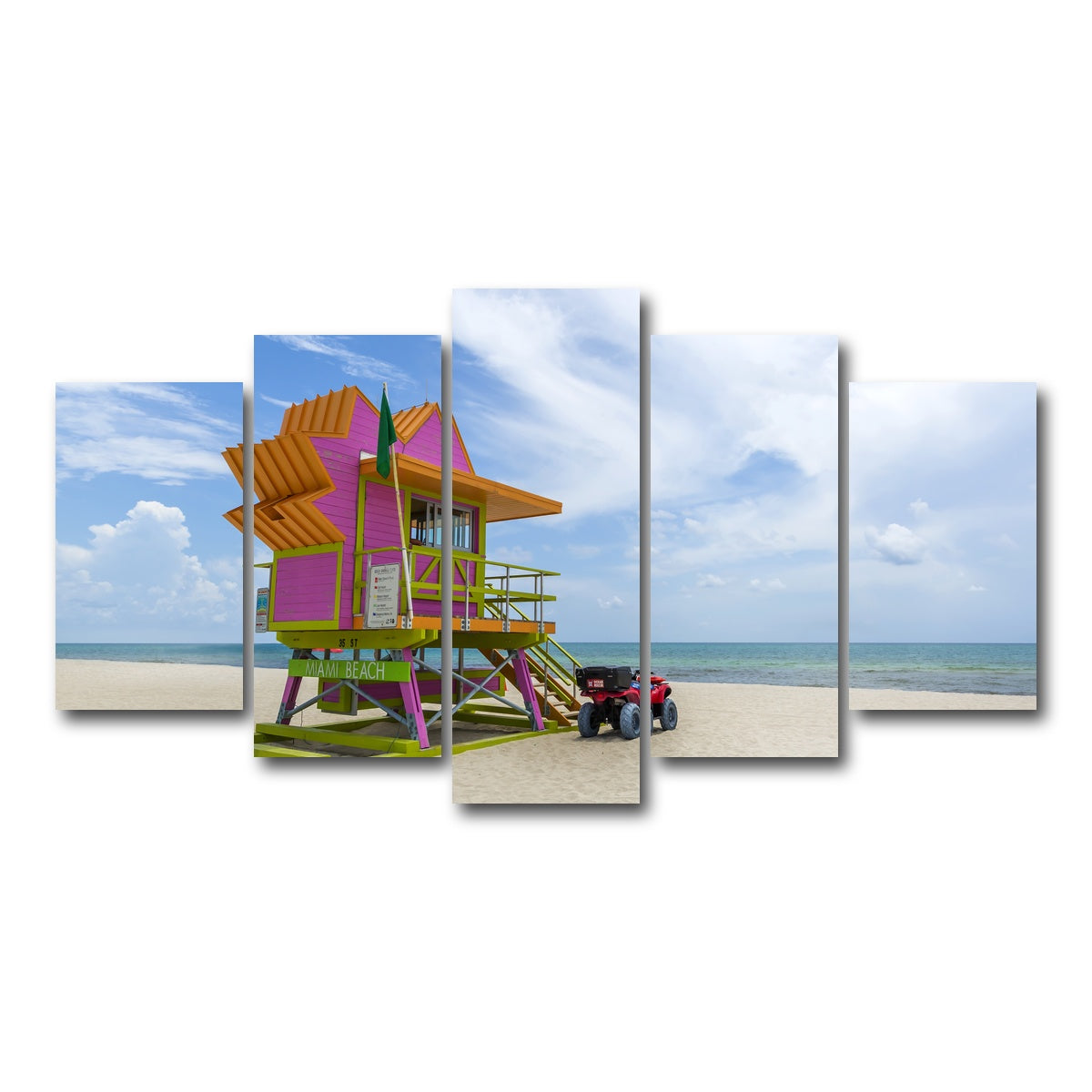 AUTO-MOCKUP WHITE | MIAMI BEACH Summer Feeling | 5 Piece | Gallery Wrap Canvas | group=5_normal