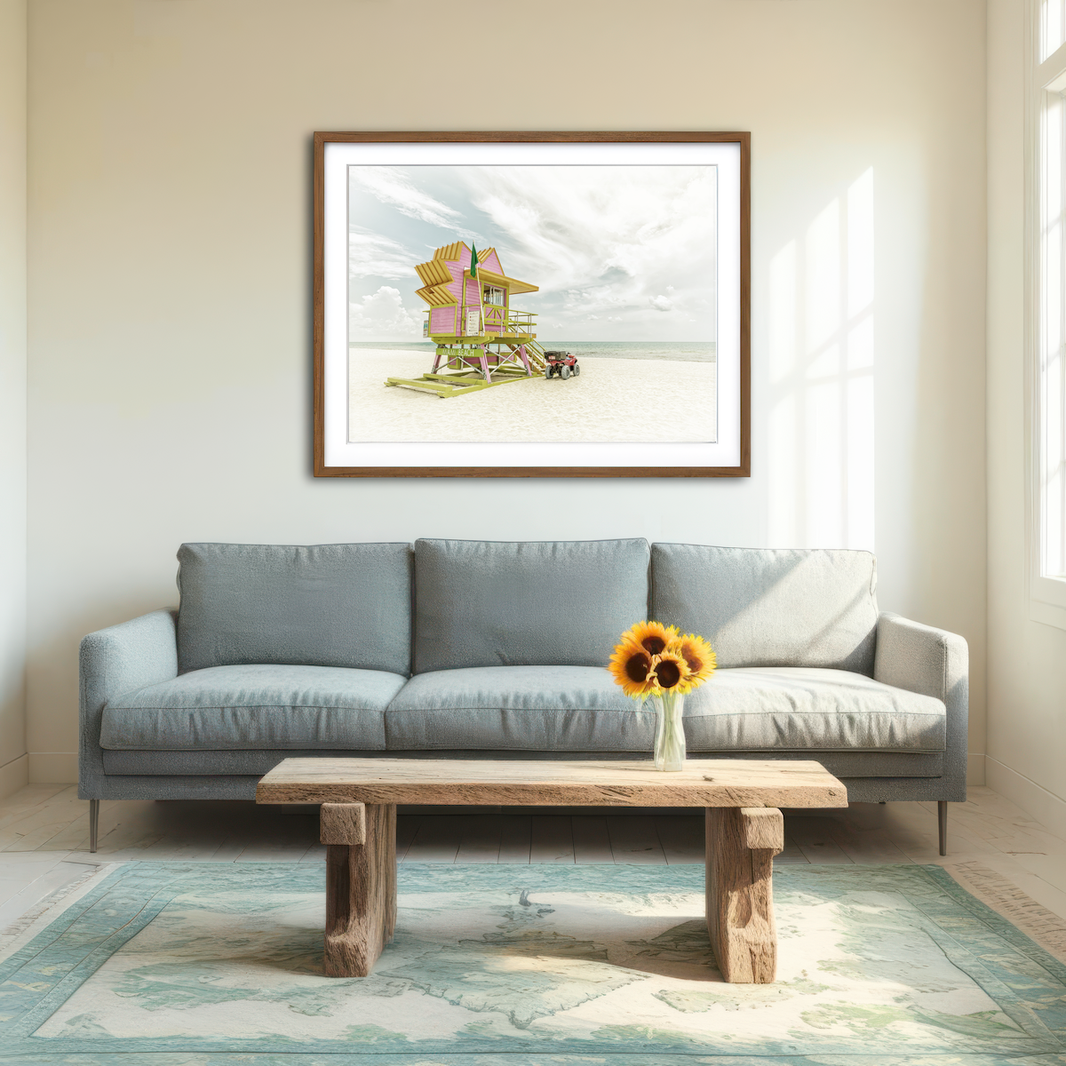 AUTO-MOCKUP ROOM | Miami Beach Vintage Florida Flair Wall Art