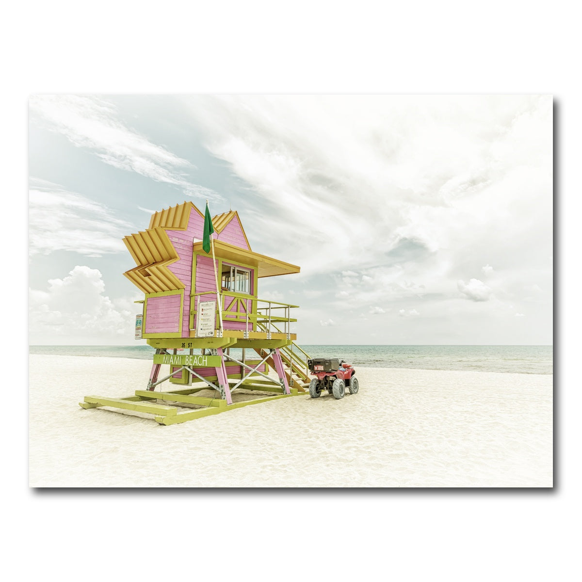 AUTO-MOCKUP WHITE | MIAMI BEACH Vintage Florida Flair | 1 Piece | Gallery Wrap Canvas | group=4x3