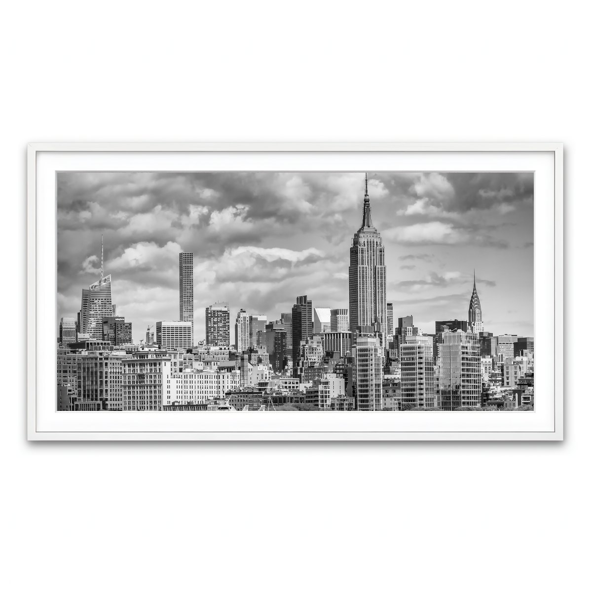 Framed Print 2x1 White