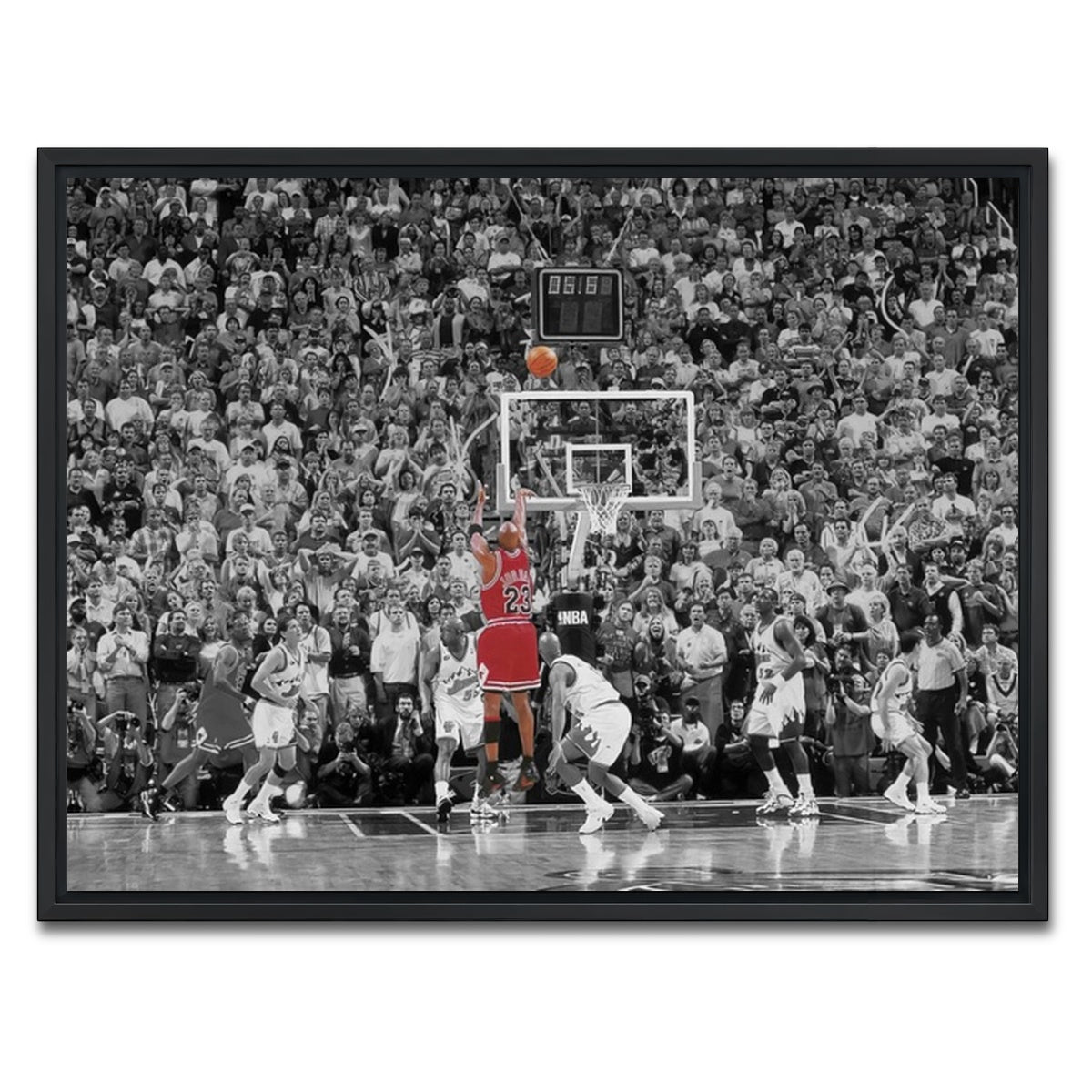 AUTO-MOCKUP WHITE | MJ '98 FINALS GAME WINNER | 1 Piece | Black Framed Canvas | group=4x3