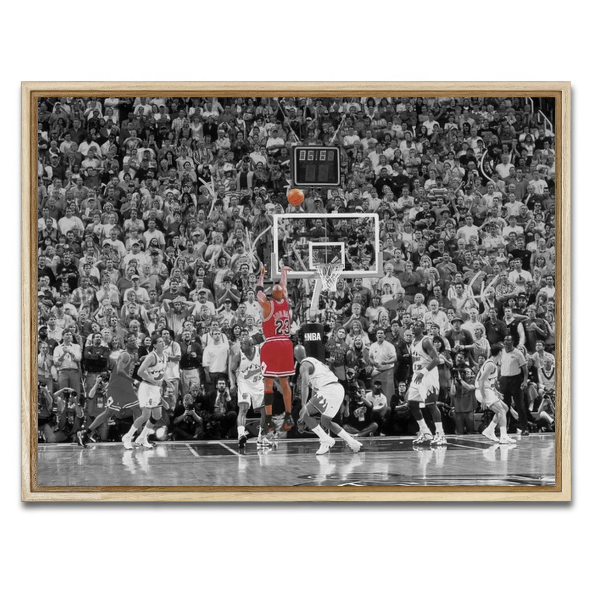 AUTO-MOCKUP WHITE | MJ '98 FINALS GAME WINNER | 1 Piece | Natural Framed Canvas | group=4x3