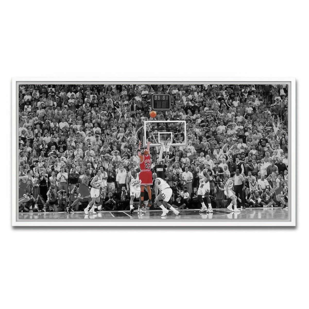 AUTO-MOCKUP WHITE | MJ '98 FINALS GAME WINNER | 1 Piece | White Framed Canvas | group=2x1