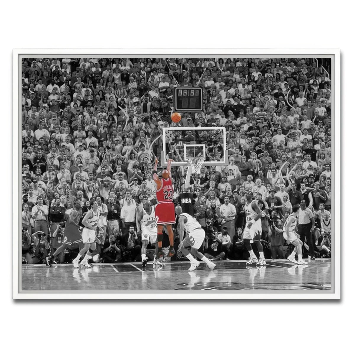 AUTO-MOCKUP WHITE | MJ '98 FINALS GAME WINNER | 1 Piece | White Framed Canvas | group=4x3