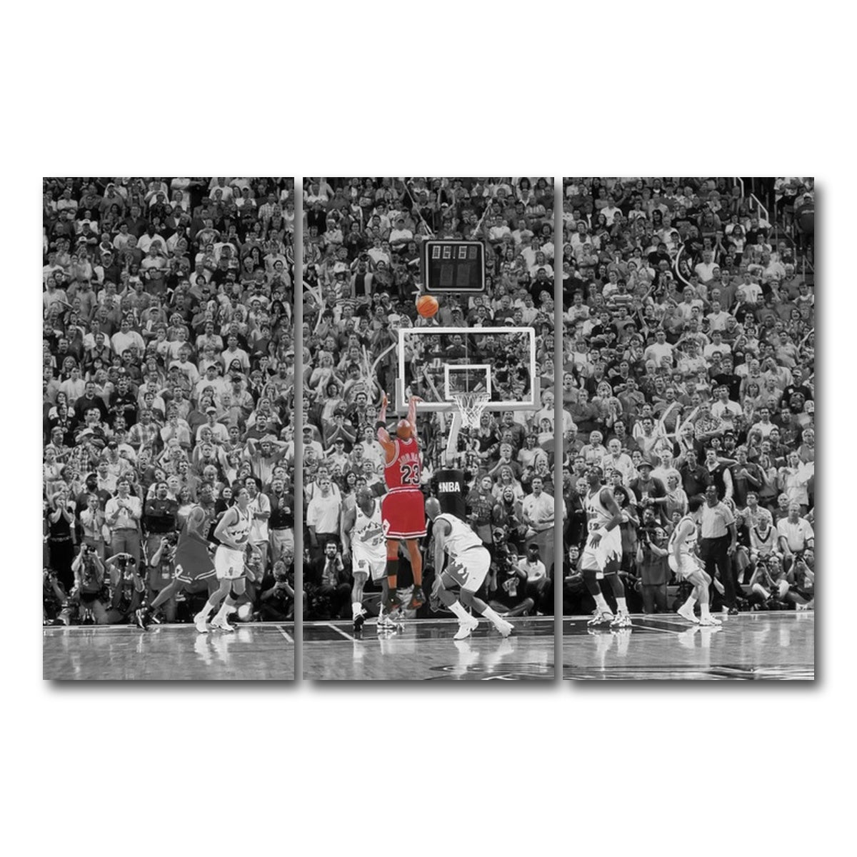 AUTO-MOCKUP WHITE | MJ '98 FINALS GAME WINNER | 3 Piece | Gallery Wrap Canvas | group=12x24