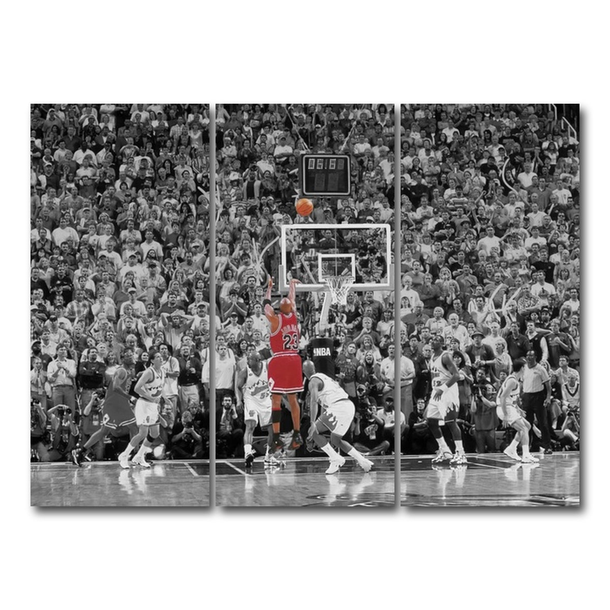 AUTO-MOCKUP WHITE | MJ '98 FINALS GAME WINNER | 3 Piece | Gallery Wrap Canvas | group=8x18