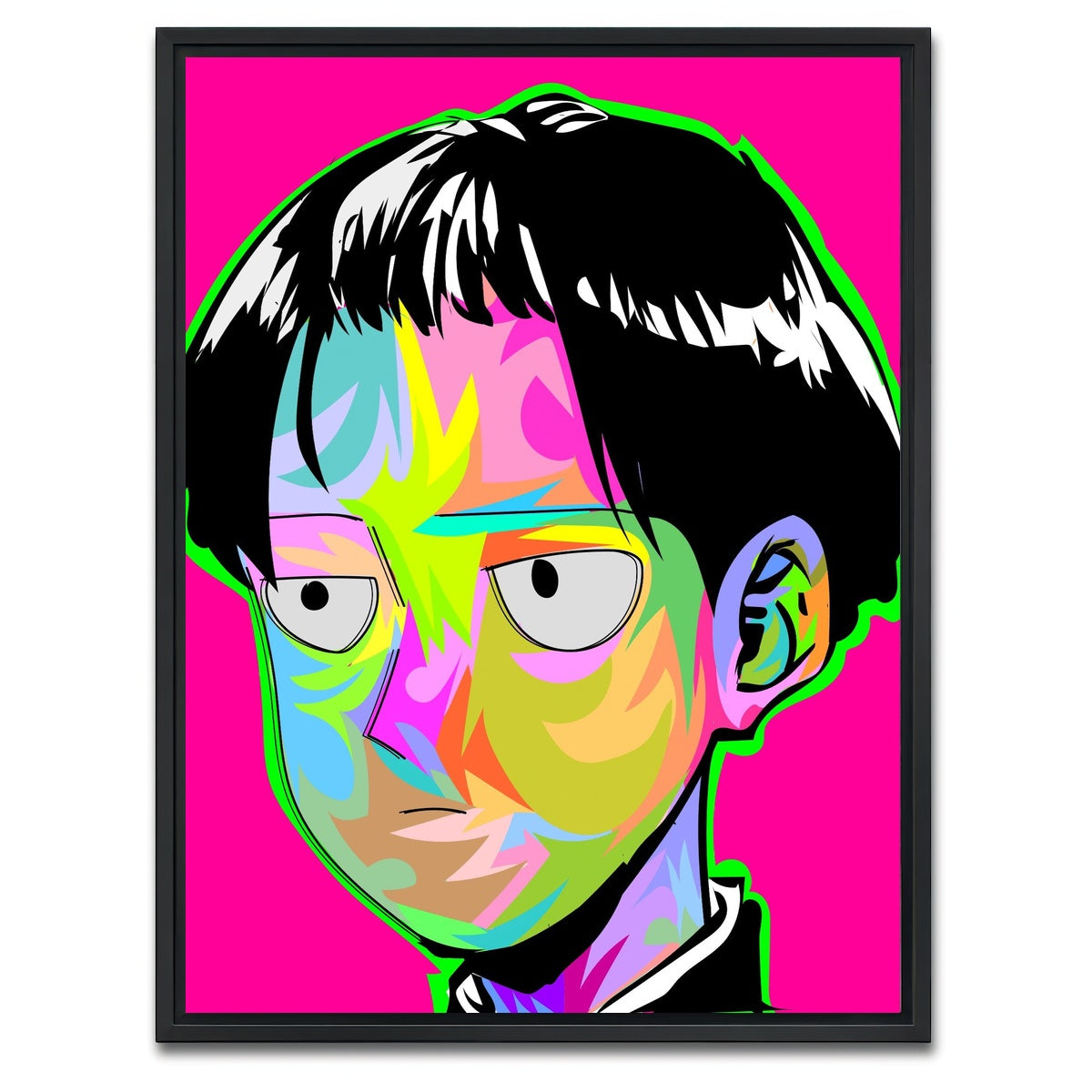 AUTO-MOCKUP WHITE | MOB PSYCHO | 1 Piece | Black Framed Canvas | group=3x4