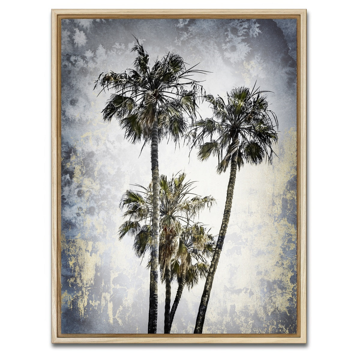 AUTO-MOCKUP WHITE | MODERN ART Lovely Palm Trees | 1 Piece | Natural Framed Canvas | group=3x4