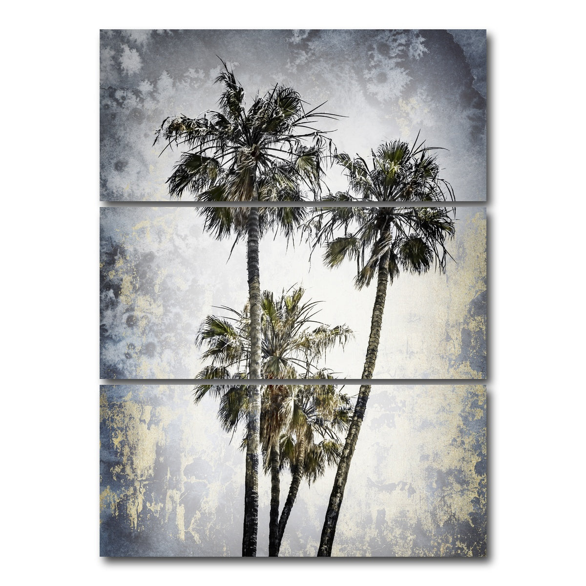 AUTO-MOCKUP WHITE | MODERN ART Lovely Palm Trees | 3 Piece | Gallery Wrap Canvas | group=8x18_stacked