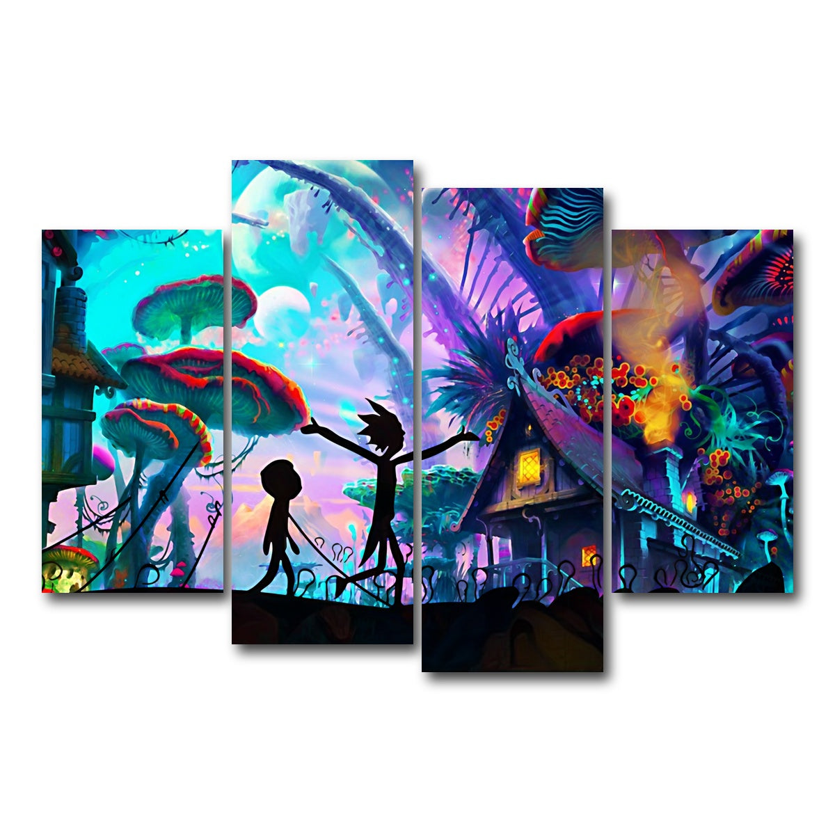 AUTO-MOCKUP WHITE | MUSHROOM WORLD RICK AND MORTY | 4 Piece | Gallery Wrapped | group=4_short