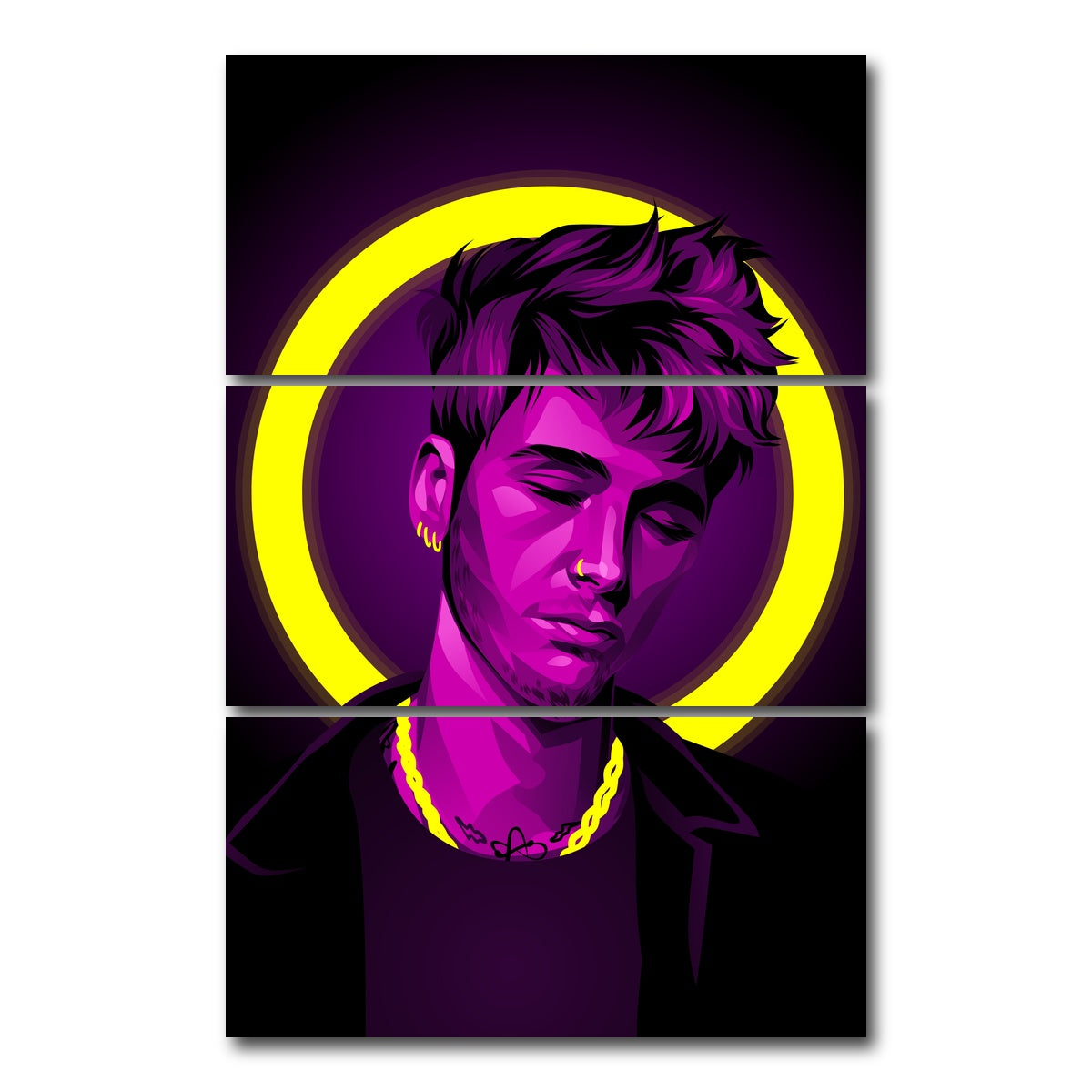 AUTO-MOCKUP WHITE | Machine gun Kelly | 3 Piece | Gallery Wrap Canvas | group=12x24_stacked