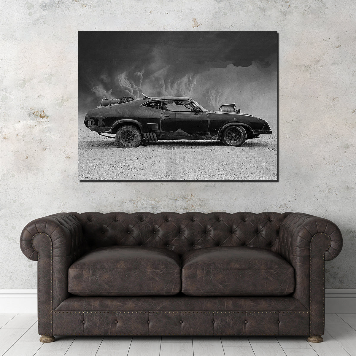 Mad Max Interceptor Grayscale Wall Art