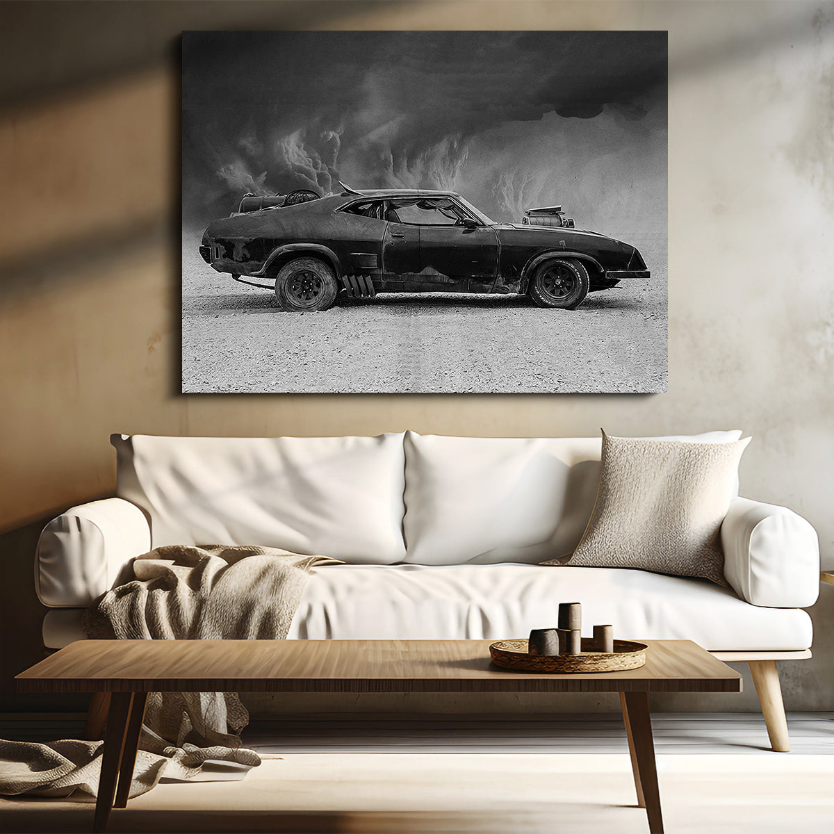 Mad Max Interceptor Grayscale Wall Art