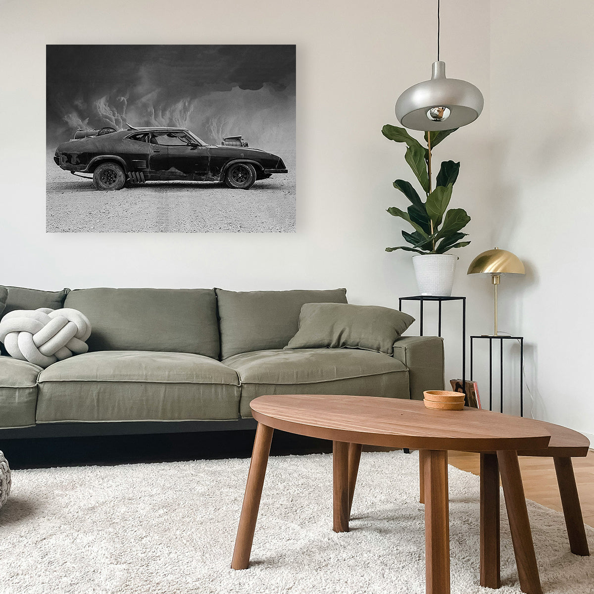 Mad Max Interceptor Grayscale Wall Art