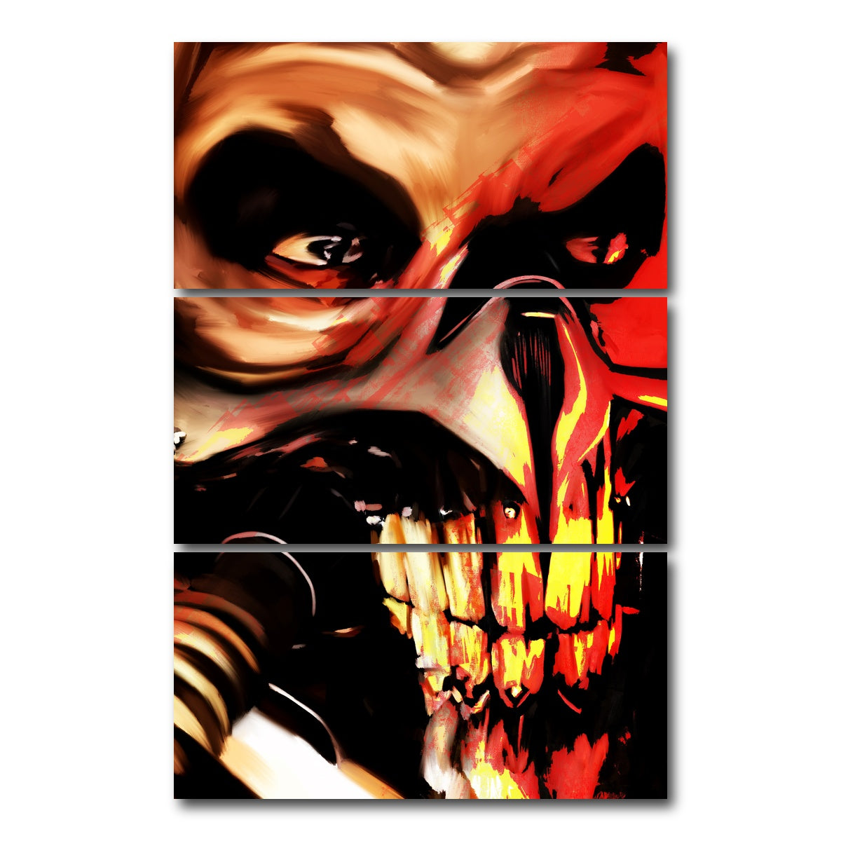 AUTO-MOCKUP WHITE | Mad Max Fury Road Immortan | 3 Piece | Gallery Wrap Canvas | group=12x24_stacked