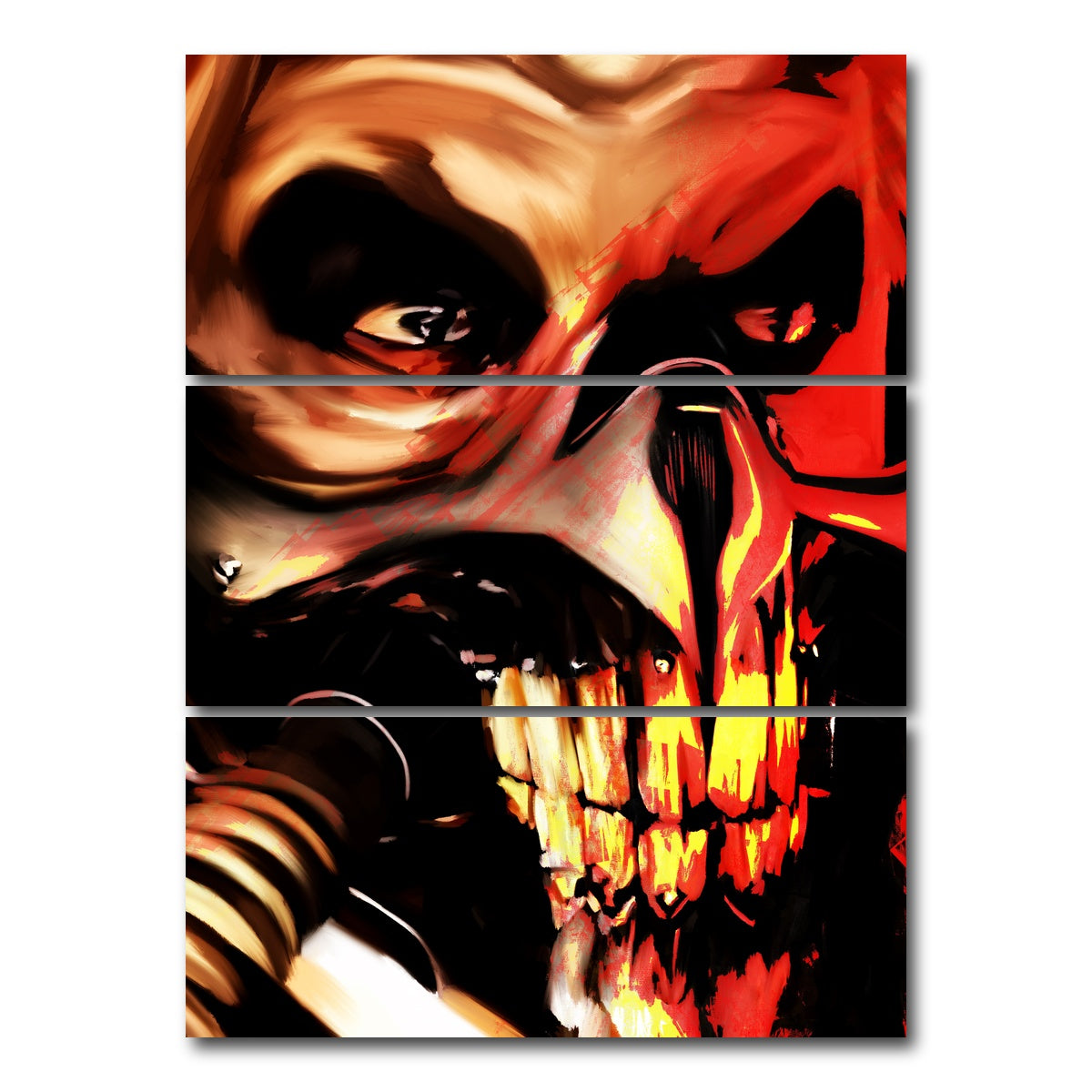 AUTO-MOCKUP WHITE | Mad Max Fury Road Immortan | 3 Piece | Gallery Wrap Canvas | group=8x18_stacked