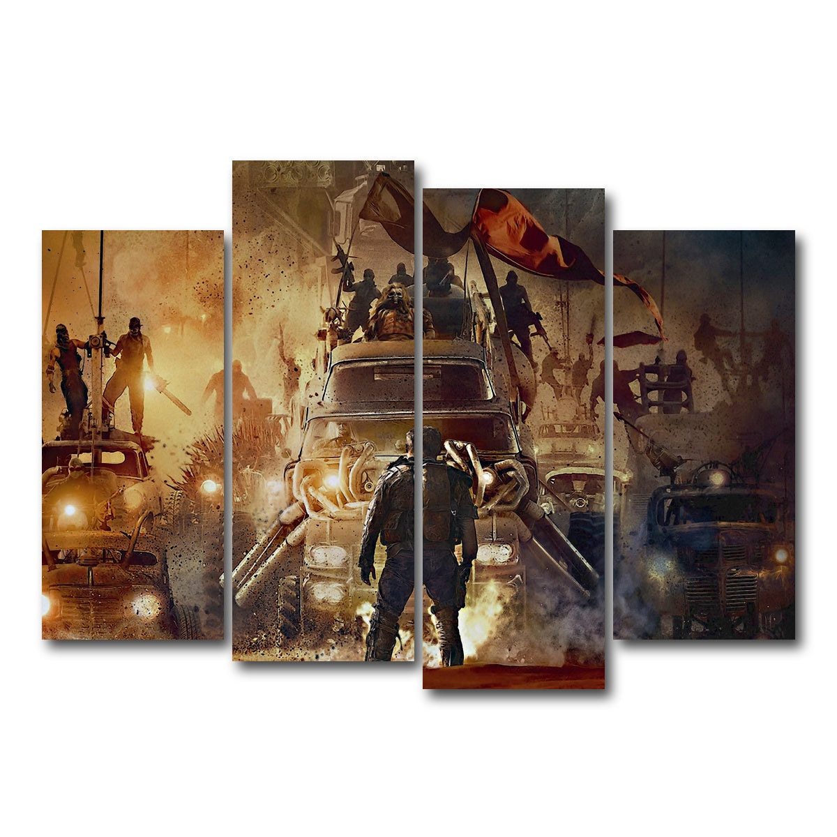 AUTO-MOCKUP WHITE | Mad Max Posse | 4 Piece | Gallery Wrap Canvas | group=4_normal