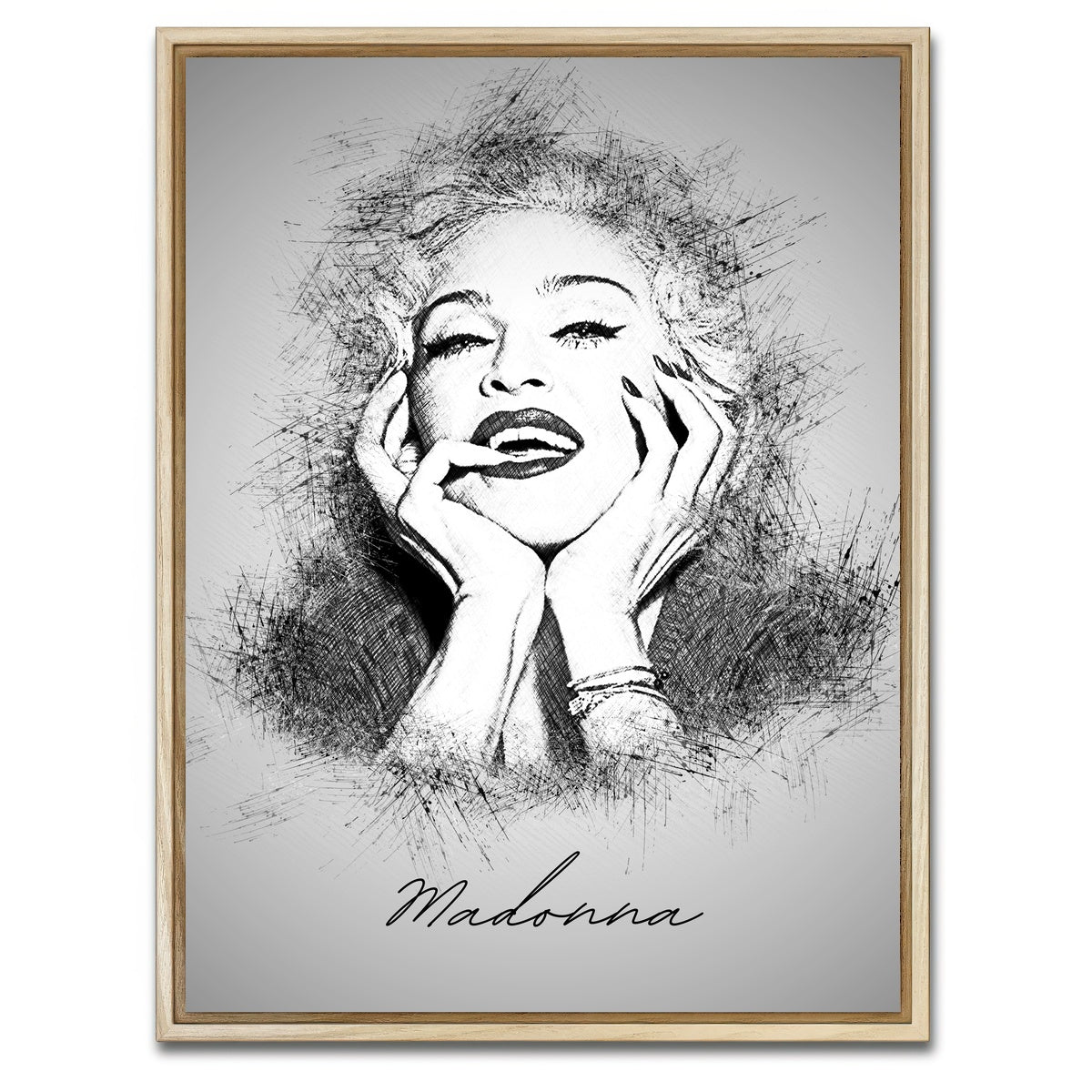 AUTO-MOCKUP WHITE | Madonna Sketch | 1 Piece | Natural Framed Canvas | group=3x4