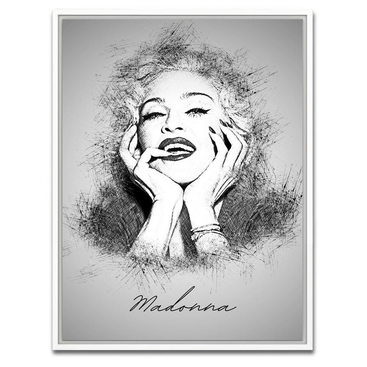 AUTO-MOCKUP WHITE | Madonna Sketch | 1 Piece | White Framed Canvas | group=3x4