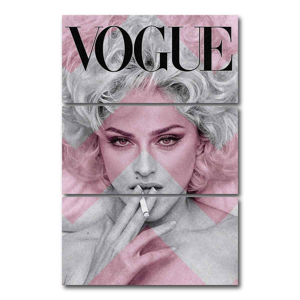 AUTO-MOCKUP WHITE | Madonna Vogue | 3 Piece | Gallery Wrap Canvas | group=12x24_stacked