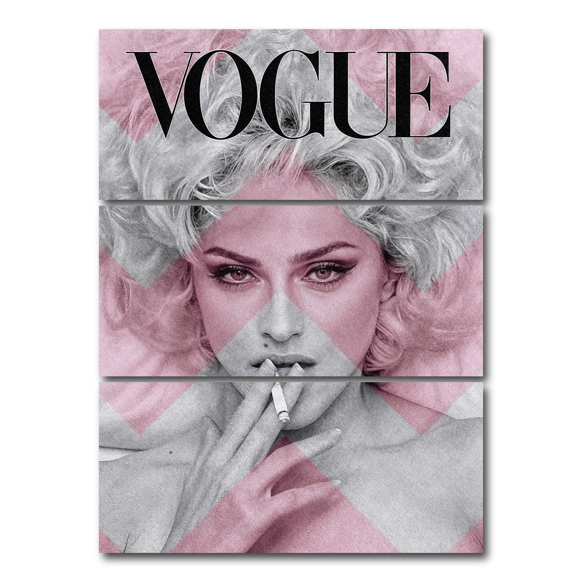 AUTO-MOCKUP WHITE | Madonna Vogue | 3 Piece | Gallery Wrap Canvas | group=8x18_stacked