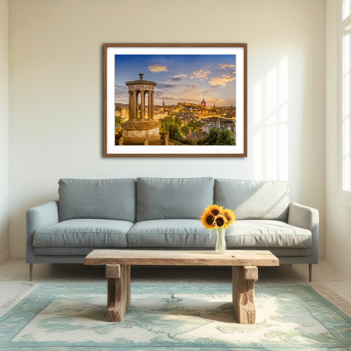 AUTO-MOCKUP ROOM | Magical Sunset Over Edinburgh Wall Art