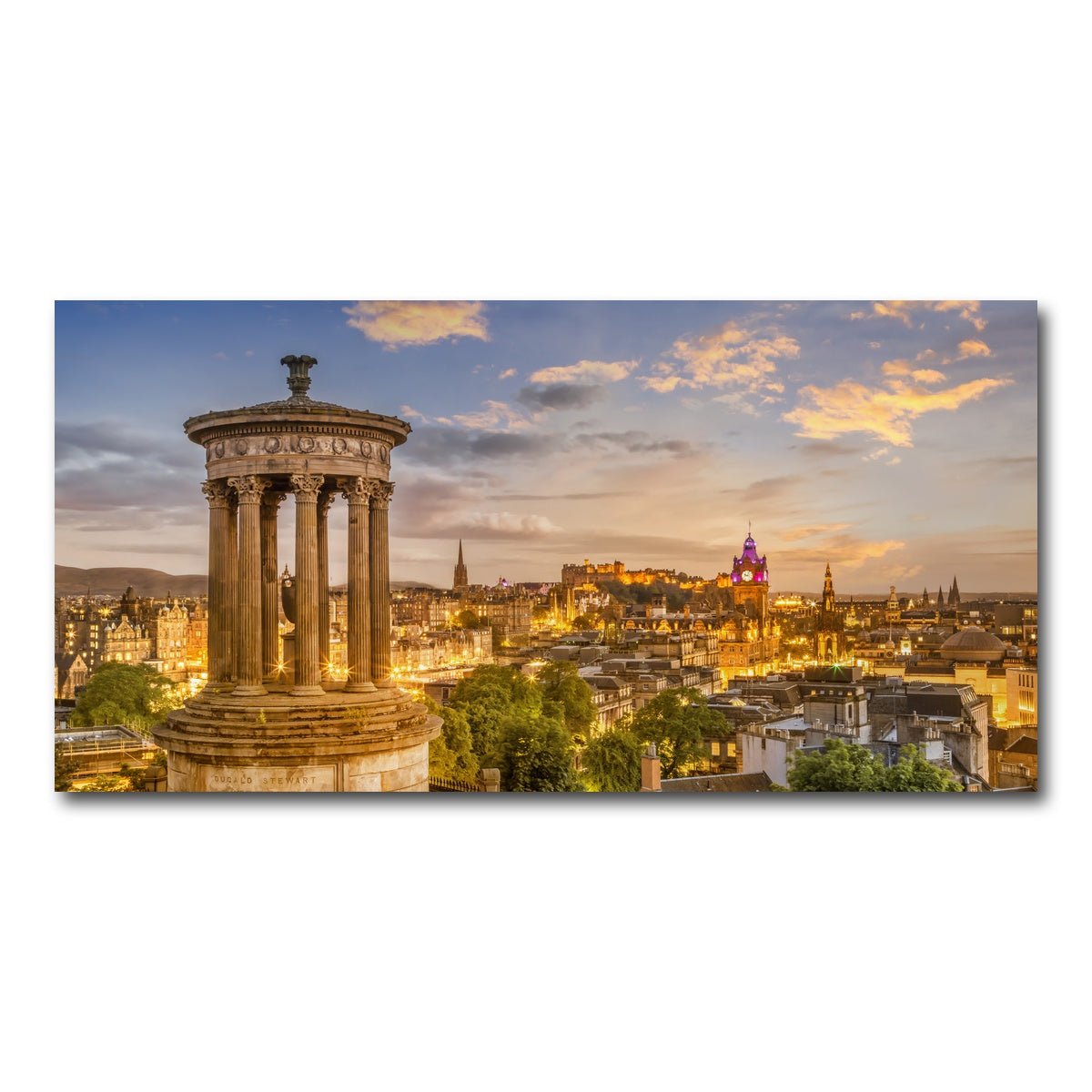 AUTO-MOCKUP WHITE | Magical sunset over Edinburgh | 1 Piece | Gallery Wrap Canvas | group=2x1